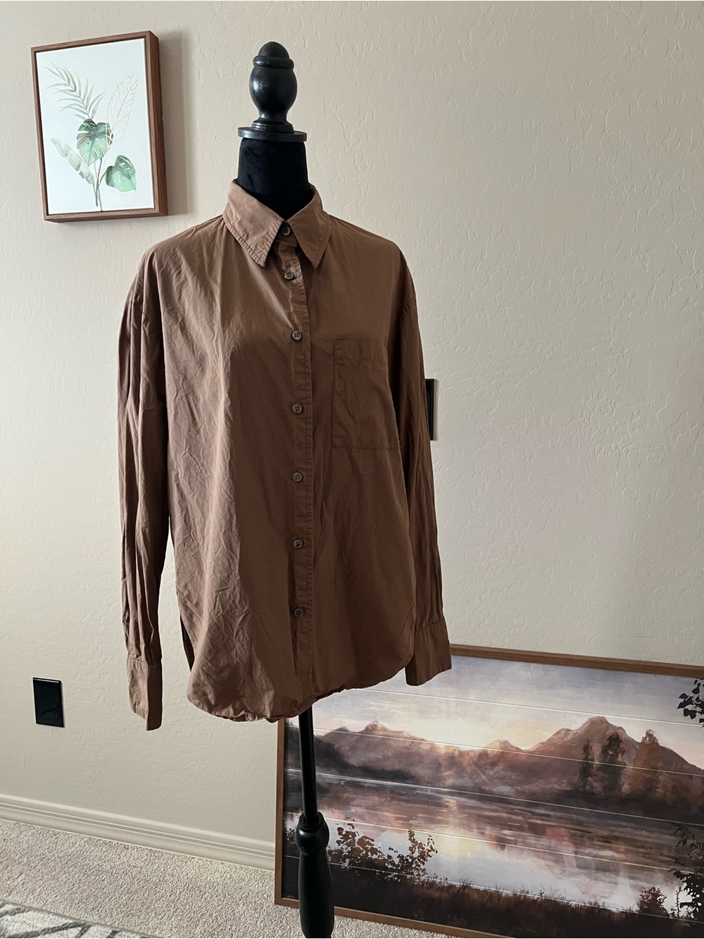 Frankie Shop Liu Brown Button-Down Shirt